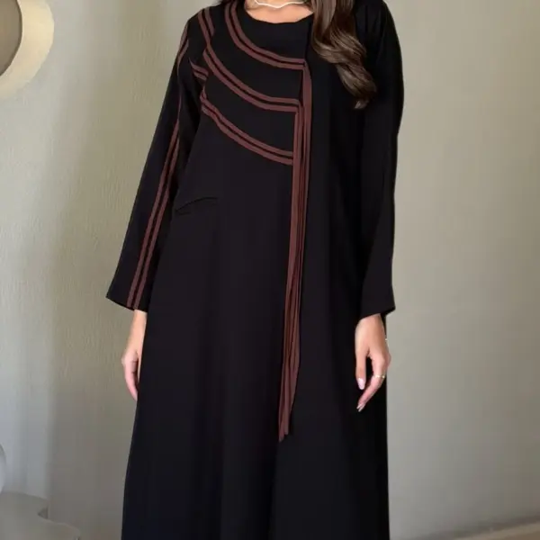 Black Chocolate Piping Abaya product image 1