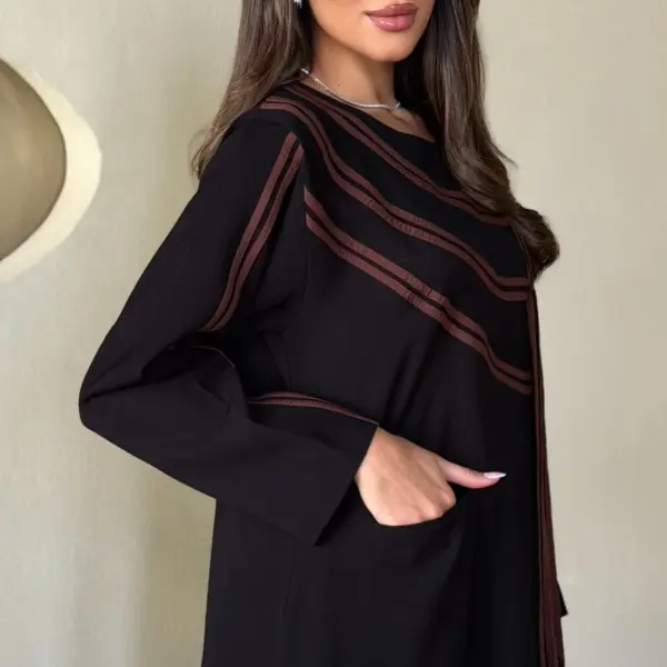 Black Chocolate Piping Abaya product image 2