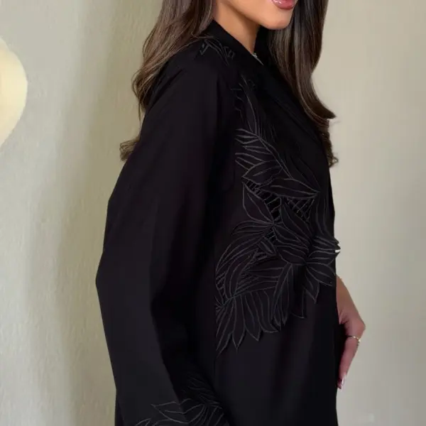 Black Floral Cutwork Abaya product image 2