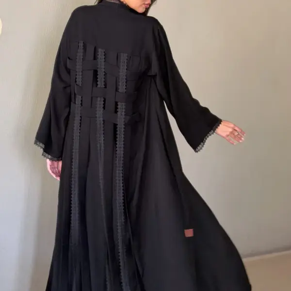 Black Scalloped Lace Abaya product image 2