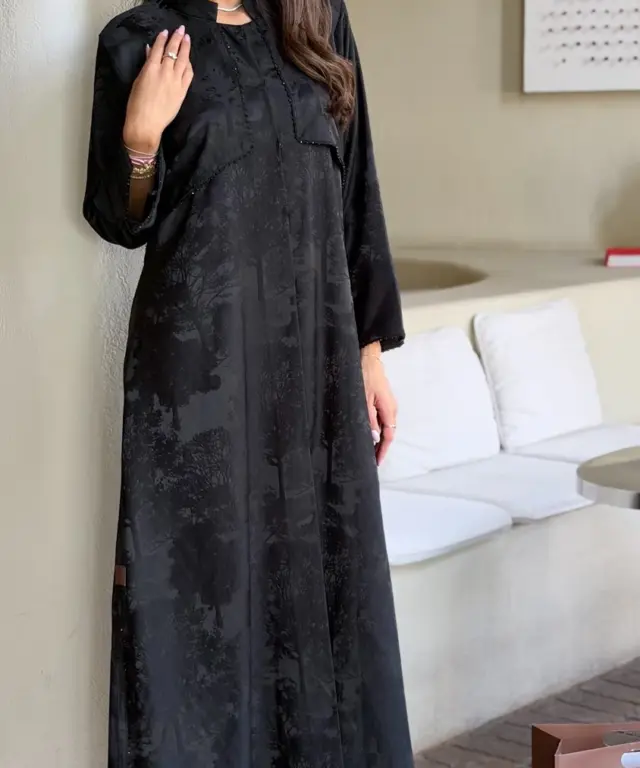 Black Tonal Woodland Abaya product image 1