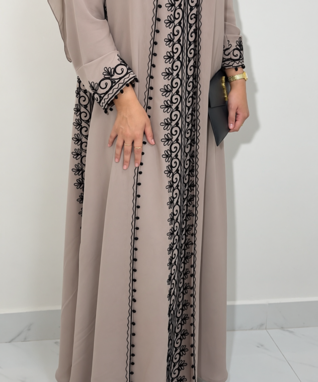 Badria Abaya - Taupe / Black