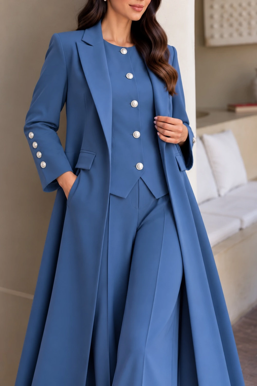 Black Pleated Blazer Abaya