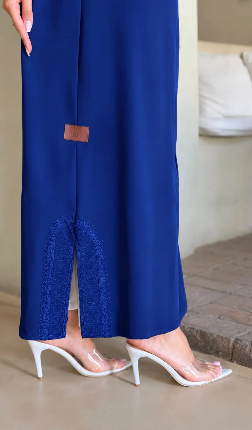 Royal Blue Side Slit Abaya view 1